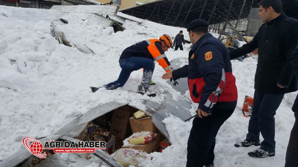 Ağrı Sebze Pazarının Çatısı Çöktü: Çok Sayıda Yaralılar Var!