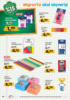 Migros 1-12 Eylül Okul Ürünleri İndirim Kampanyası Kataloğu