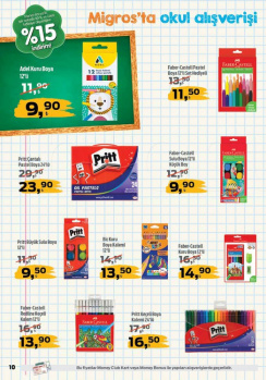 Migros 1-12 Eylül Okul Ürünleri İndirim Kampanyası Kataloğu