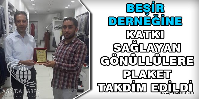 Beşir Derneğinden Plaket Takdimi