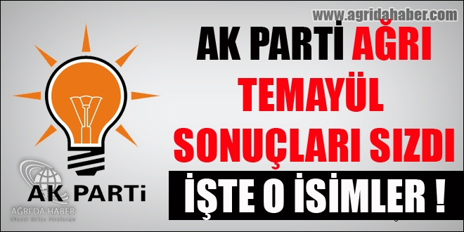 Ak Partinin Ağrı Temayül Sonuçları Açıklandı !