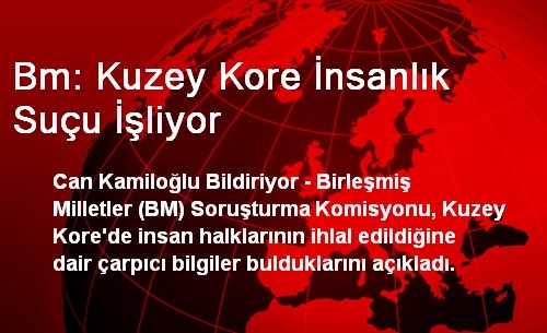 Bm: Kuzey Kore İnsanlık Suçu İşliyor Bm: Kuzey Kore İnsanlık Suçu İşliyor