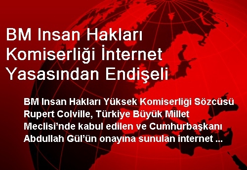 BM Insan Hakları Komiserliği İnternet Yasasından Endişeli BM Insan Hakları Komiserliği İnternet Yasasından Endişeli