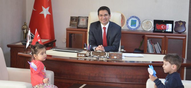 Anaokulu öğrencilerinden Kaymakam Çiçek'e ziyaret