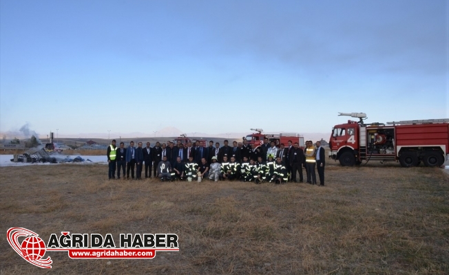 Ağrı Ahmed-i Hani  Havalimanı'nda Yangın ve Kurtarma Tatbikatı Yapıldı