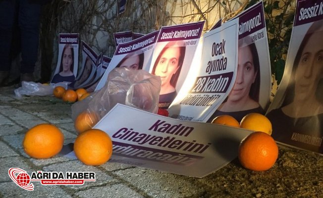 Kadın Cinayetlerine İstanbul Şişli'de portakallı protesto