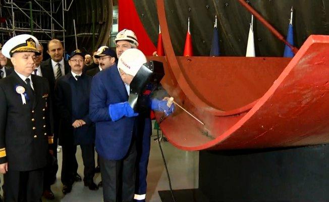 Milli denizaltında ilk kaynak yapıldı