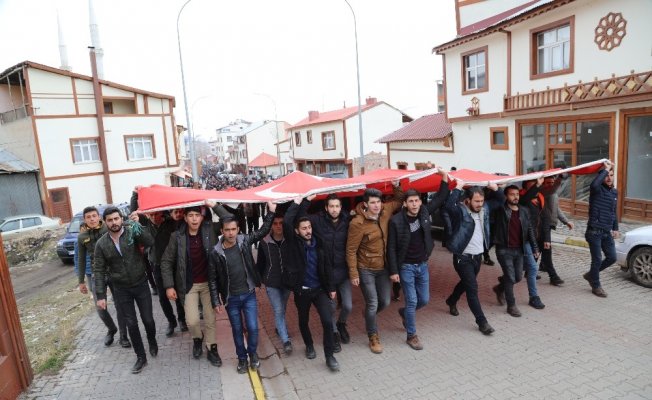 Narman’da Zeytin Dalı Harekatına destek yürüyüşü yapıldı