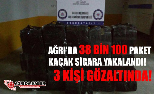 Ağrı'da 38 Bin 100 Paket Kaçak Sigara Yakalandı! 3 Kişi Gözaltında!
