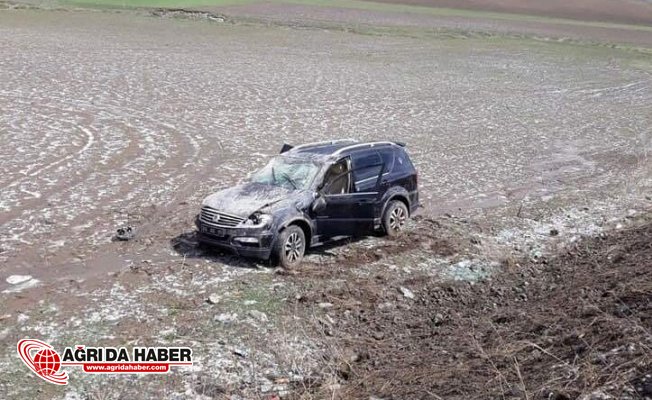 Eleşkirt'te İkinci Kaza! Eleşkirt Belediye Başkanı'nın Aracı Şarampole Uçtu