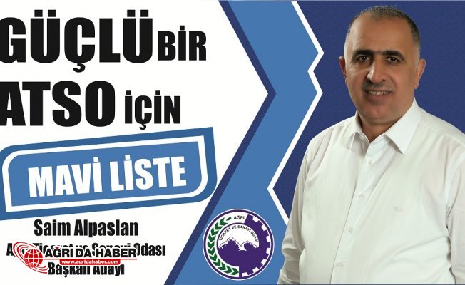 Ağrı Ticaret ve Sanayi Odası ATSO Başkan Adayı Saim Alpaslan'ın Oy Pusula Rengi Mavi
