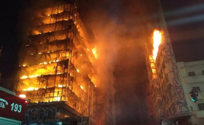 Brezilya'da Gökdelen'de Yangın 1 Ölü!