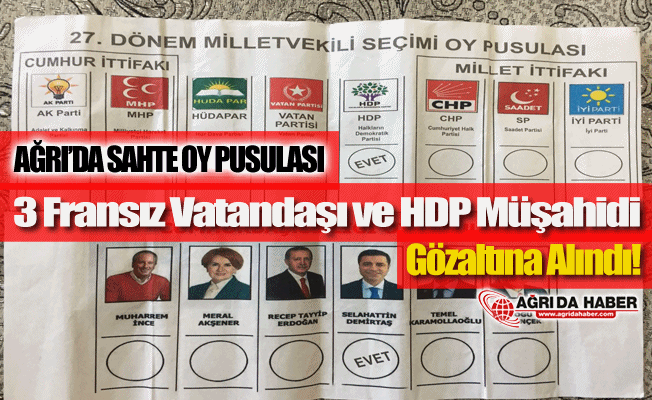 Ağrı#039;da 3 Fransız Vatandaşı ve HDP müşahidi Sahte Pusula ile Yakalandı