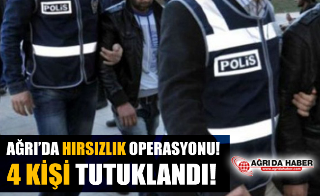 Ağrı'da Hırsızlık Operasyonu! 4 Kişi Tutuklandı!