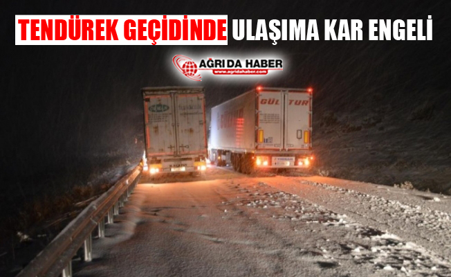 Ağrı Tendürek Geçidinde Kar Yağışı Ulaşımı Engelledi