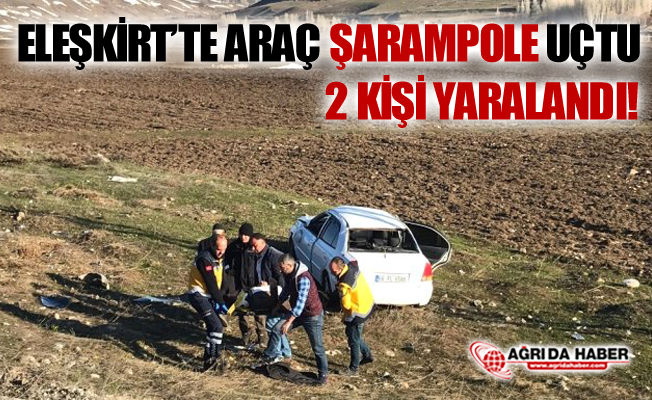 Ağrı Eleşkirt'te Araç Şarampole Uçtu! 2 Kişi Yaralandı