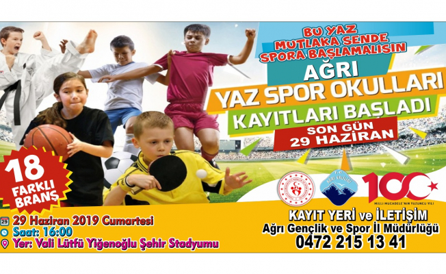 Ağrı’da Yaz Spor Okulları Başlıyor