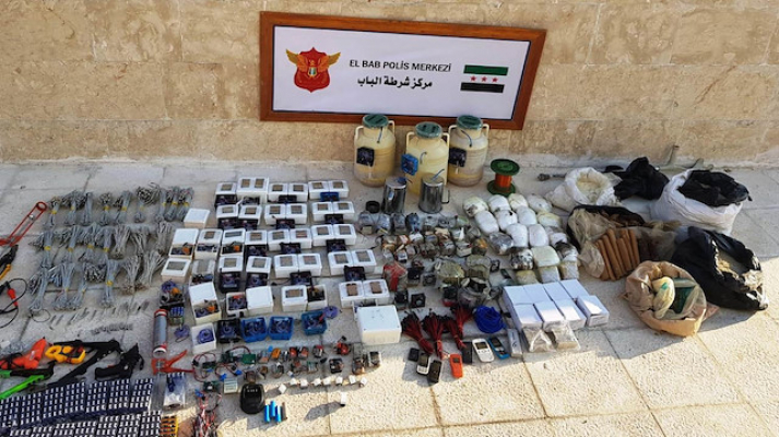 El Bab'ta 1 ton patlayıcı bulundu