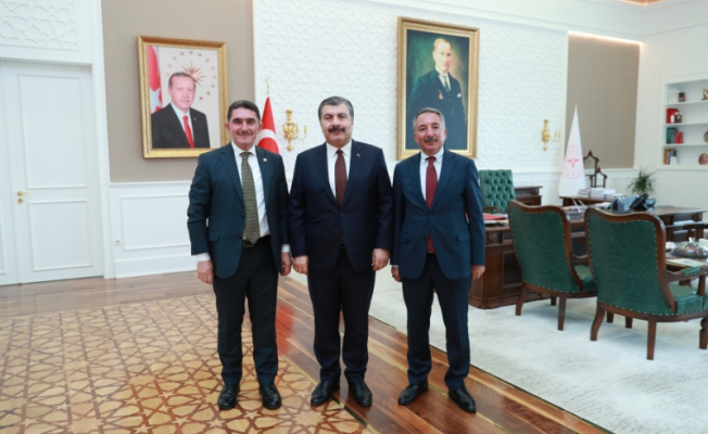 Rektör Karabulut ve Milletvekili Çelebi'den Sağlık Bakanı Fahrettin Koca’ya ziyaret