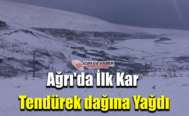 Ağrı'da İlk Kar Tendürek dağına Yağdı