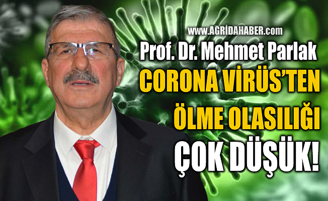 Prof. Dr. Mehmet Parlak: "İnsanların Corona virüs'ten ölme olasılığı çok düşük"