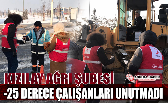 Türk Kızılay Ağrı Şubesinden Kısıtlamada Görevli çalışanlara  - 25 derece ikram