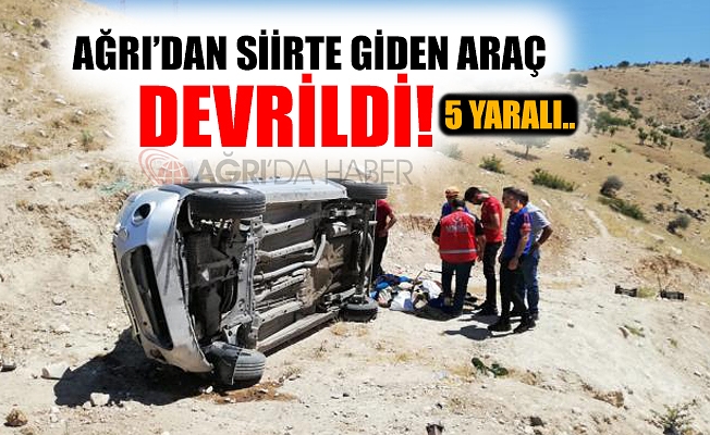 Ağrı'dan Siir'te Giden Araç Devrildi! Aynı Aileden 5 Kişi Yaralandı!