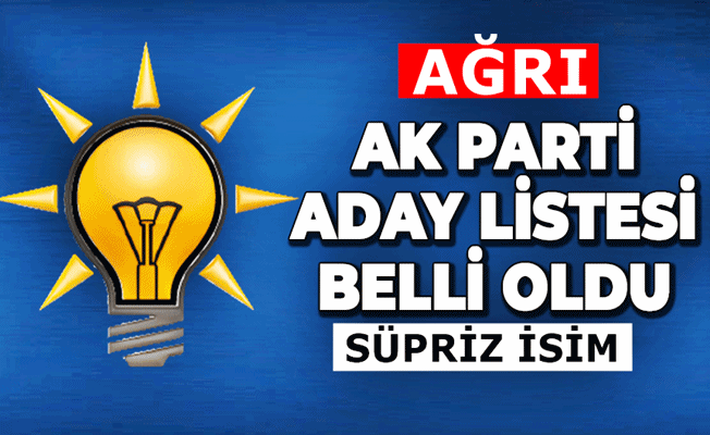 Ağrı'da AK Parti milletvekili aday listesi