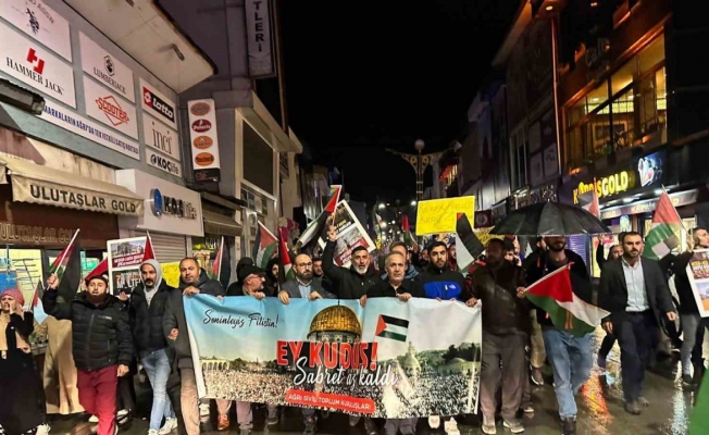 Ağrı’da İsrail’in Gazze saldırısı protesto edildi
