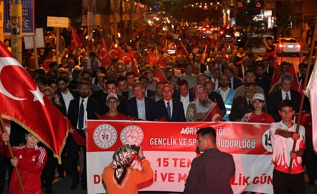 Ağrıda 15 Temmuz Demokrasi ve Millî Birlik Günü Coşkuyla Anıldı