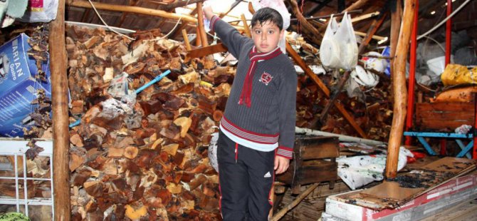 Malatya'da yıldırımın düşen evde yangın çıktı