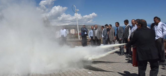 Ahlat'ta yangın tatbikatı