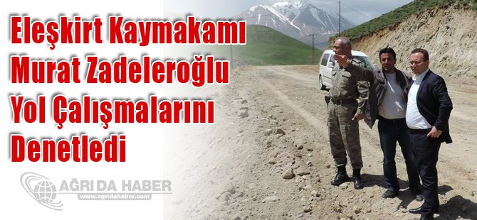 Eleşkirt Kaymakamı Zadeleroğlu Yol Çalışmalarını Denetledi