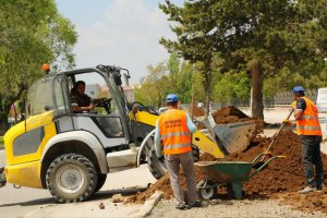 Erzurum'da yeşil alan çalışması