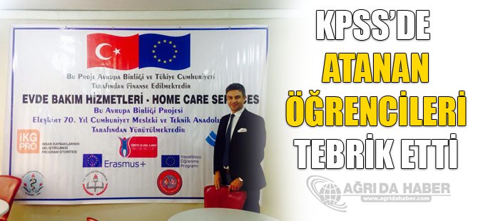 Eleşkirt Sağlık Meslek Lisesi Müdürü Baran Vural Kpps De Atanan Öğrencilerini Tebrik Etti