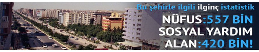 İşte Türkiye'nin En çok Yardım Alan Şehri !