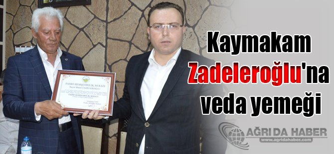 Kaymakam Zadeleroğlu'na veda yemeği