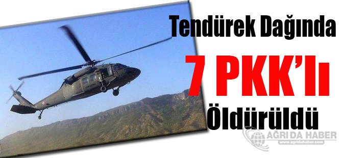 Sondakika! Tendürek Dağında 7 PKK'lı Öldürüldü