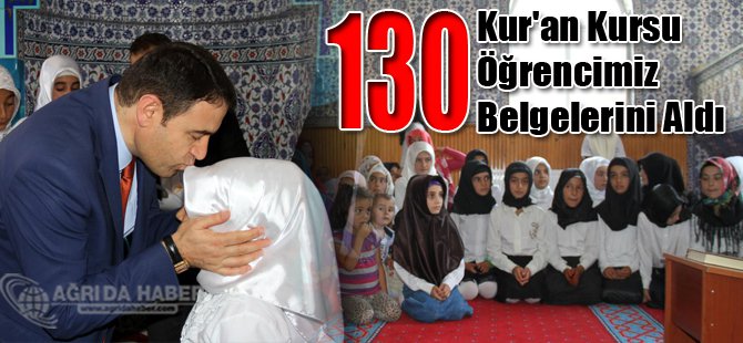 Ağrı'da 130 Kur'an kursu öğrencisi belgelerini aldı