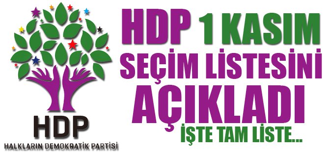 HDP 1 Kasım Seçim Listesini Açıkladı