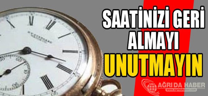 Saatlerinizi Bu Gece Geri Almayı Unutmayın