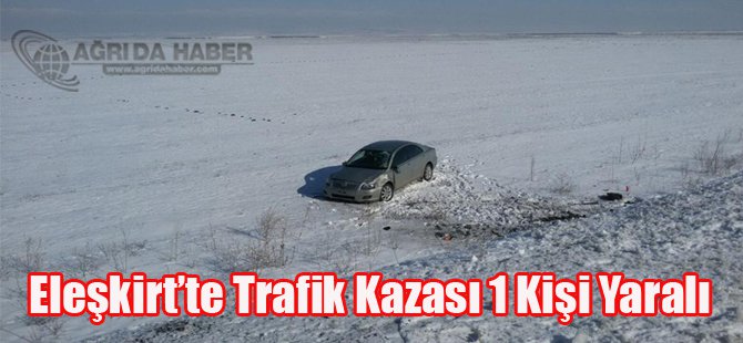 Eleşkirt İlçesinde Trafik Kazası 1 Kişi Yaralı