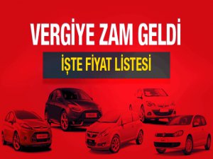 Araç vergisi zamlandı 2016 yılı MTV fiyat listesi