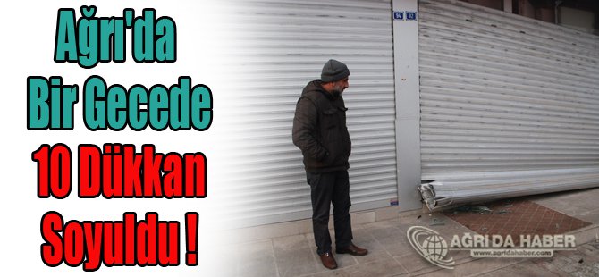 Ağrı'da Bir Gecede 10 Dükkan Soyuldu !