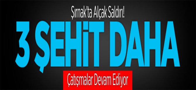 Şırnak'ta Hain Saldırı ! 3 Şehit Var