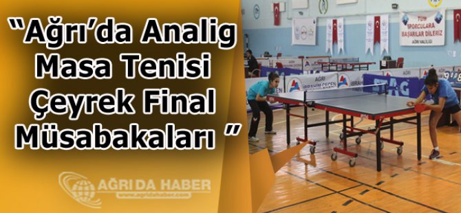 Ağrı'da Analig Masa Tenisi Çeyrek Final Müsabakaları