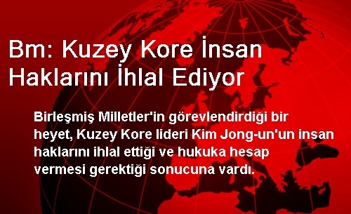 Bm: Kuzey Kore İnsan Haklarını İhlal Ediyor Bm: Kuzey Kore İnsan Haklarını İhlal Ediyor