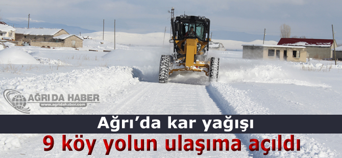 Ağrı İl Özel İdaresi gece kapanan 9 köy yolunu ulaşıma açtı