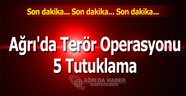 Ağrı'da Terör Operasyonu: 5 Tutuklama