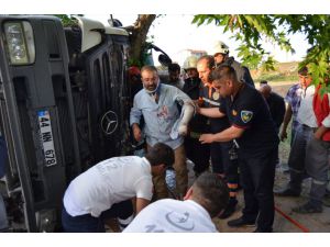 Malatya'da Beton Mikseri Devrildi: 1 Yaralı